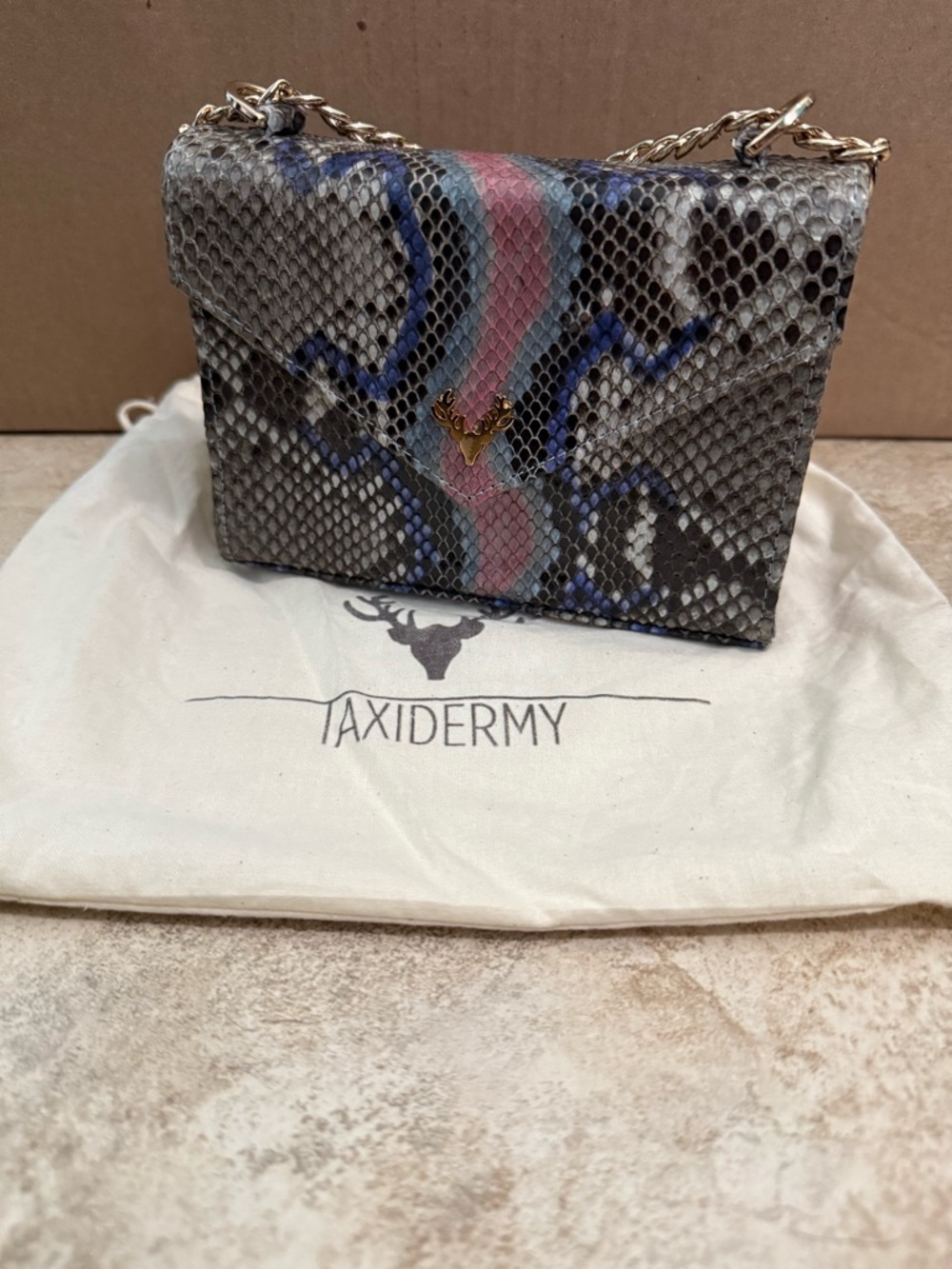 Taxidermy Vero python crossbody purse handbag exotic